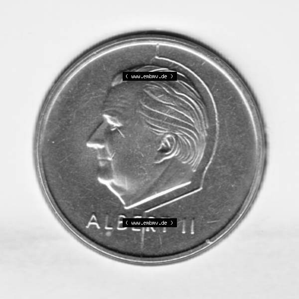 Grau bzw. s/w Münzen Belgien Umlaufmünze Münzsatz Sabena 1998, 20 Frank, Bild mit Rückseite der Münze zum Download Sammlung Graustufen