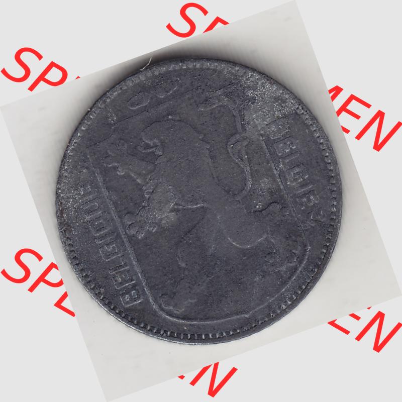 Münzen Belgien Umlaufmünze 1942-1947, 1 Franken 1942 Belgie - Belgique. Rückseite der alten belgischen Francs Umlaufmünze aus Belgien vor Einführung der Euromünzen... Sammlung