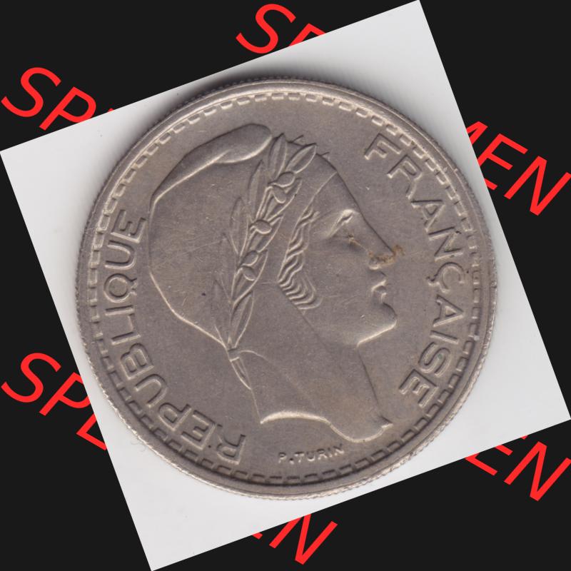 Münze Frankreich 1947-1949, 10 Francs, Franken 1948. Rückseite der alten französischen Umlaufmünze aus Frankreich in der Francs-Währung zum katalogisieren und... Sammlung