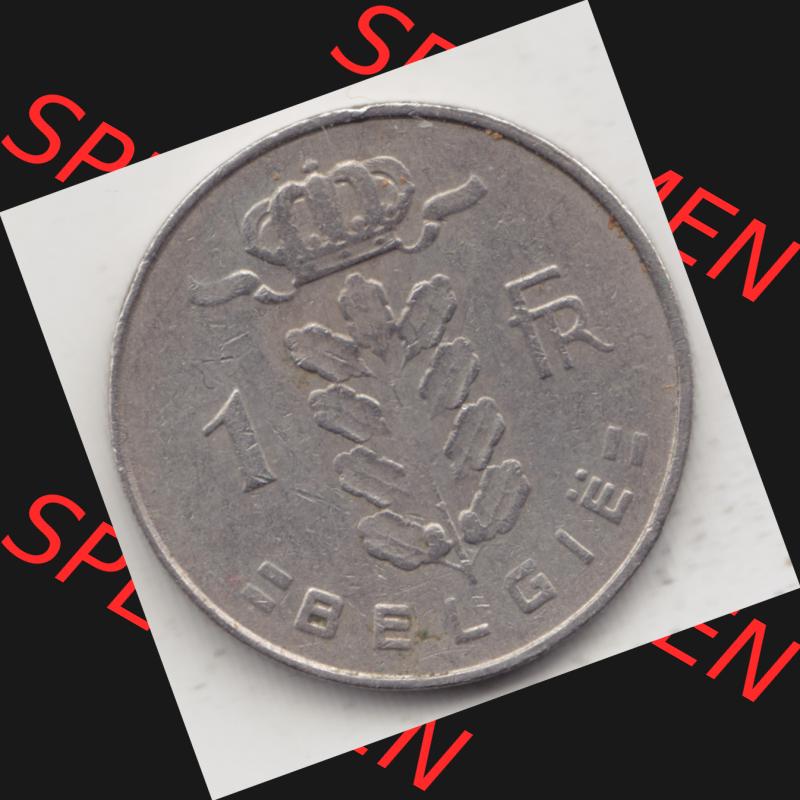 Münzen Belgien Umlaufmünze 1950-1988, 1 Francs-Franken 1965 Belgie. Vorderseite der alten belgischen Francs Umlaufmünze aus Belgien vor Einführung der Euromünzen in... Sammlung