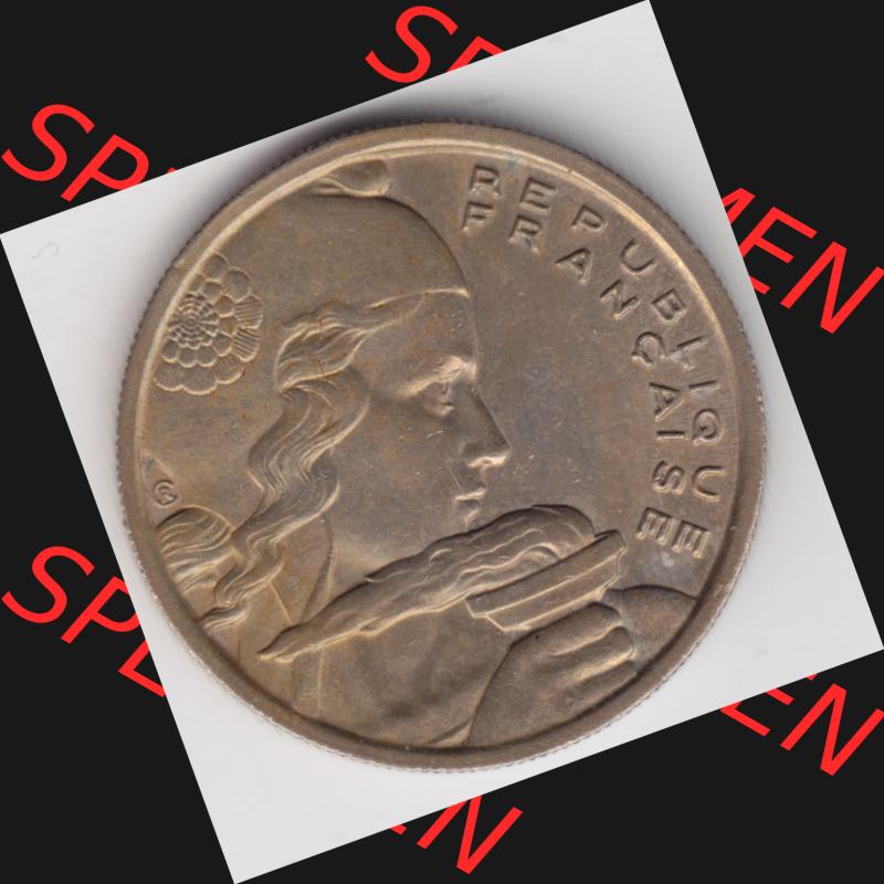 Münze Frankreich 1954-1958, 100 Francs, Franken Typ II 1955. Rückseite der alten französischen Umlaufmünze aus Frankreich in der Francs-Währung zum katalogisieren... Sammlung