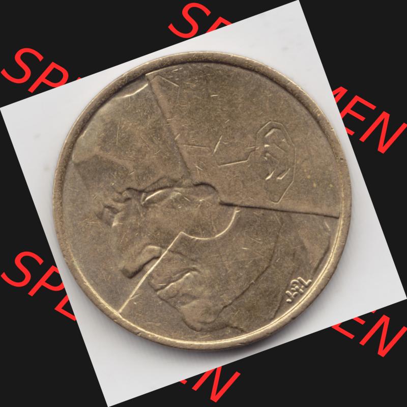 Münzen Belgien Umlaufmünze 1986-1993, 5 Francs 1986 Belgie. Rückseite der alten belgischen Francs Umlaufmünze aus Belgien vor Einführung der Euromünzen in Belgien... Sammlung
