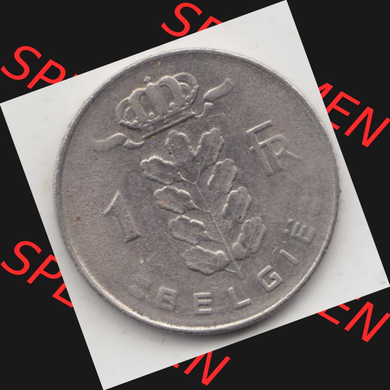 Münzen Belgien Umlaufmünze 1950-1988, 1 Francs-Franken 1977 Belgie. Vorderseite der alten belgischen Francs Umlaufmünze aus Belgien vor Einführung der Euromünzen in... Sammlung
