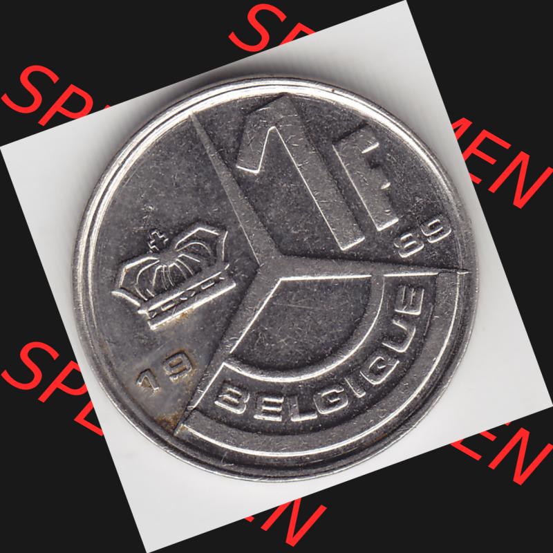 Münzen Belgien Umlaufmünze 1989-1993, 1 Franc 1989 Belgique. Vorderseite der alten belgischen Francs Umlaufmünze aus Belgien vor Einführung der Euromünzen in Belgien... Sammlung