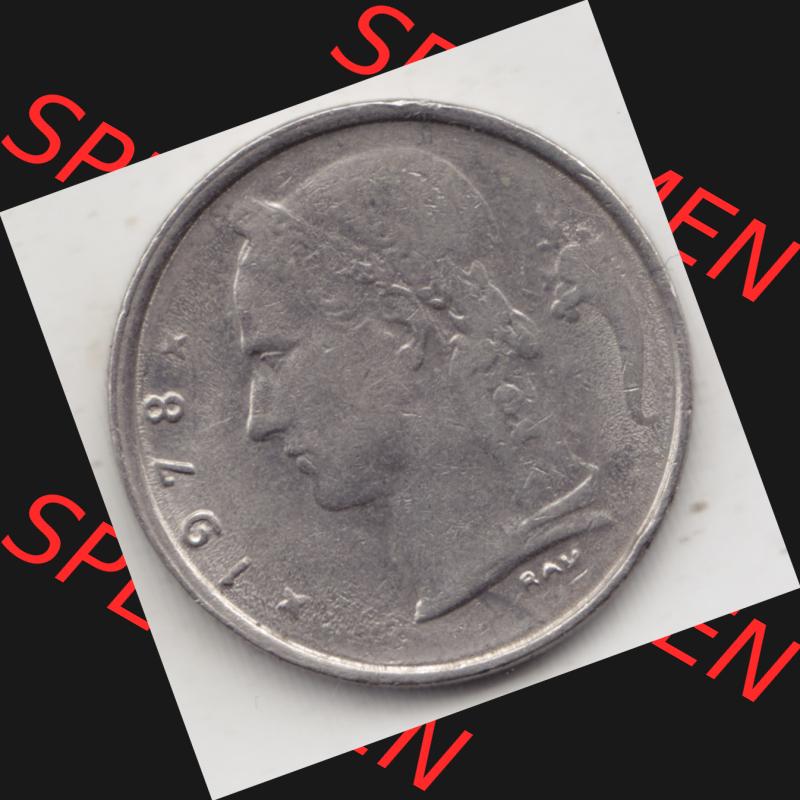 Münzen Belgien Umlaufmünze 1950-1988, 1 Francs-Franken 1978 Belgie. Rückseite der alten belgischen Francs Umlaufmünze aus Belgien vor Einführung der Euromünzen... Sammlung