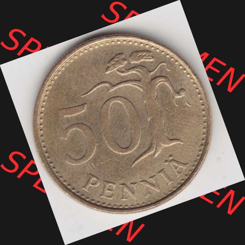 Münzen Finnland, SUOMI Umlaufmünze 1963-1990, 50 Penniä 1981. Vorderseite der alten finnischen Umlaufmünze aus Finnland SUOMI zum katalogisieren und verwalten im... Sammlung
