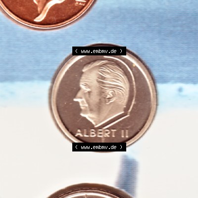 Münzen Belgien Umlaufmünze Münzsatz Sabena 1998, 1 Franc. Rückseite der alten belgischen Francs Umlaufmünze aus Belgien vor Einführung der Euromünzen in... Sammlung