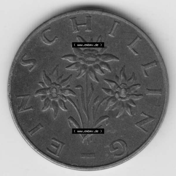 Grau bzw. s/w Münzen Österreich Umlaufmünze 1959-2001, 1 Schilling 1973, Bild mit Rückseite der österreichischen Münze als Bildmaterial, des Bildes zur deiner Nutzung Sammlung Graustufen