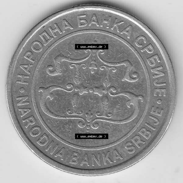 Grau bzw. s/w Münzen Serbien Umlaufmünze 2003-2003, 20 Dinar 2003. Münze aus Serbien als Bildmaterial für Sammler und Münzen-Webseiten hier im online Katalog und Datenbank für... Sammlung Graustufen