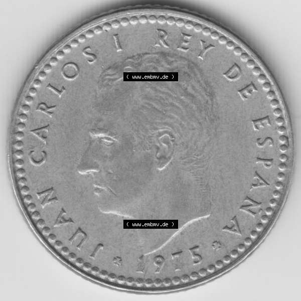 Grau bzw. s/w Münzen Spanien Umlaufmünze 1975, 1975-1980, Una Peseta, 1 Pesete 1979. Rückseite der spanischen Umlaufmünze aus Spanien vor der Euro-Einführung in Spanien... Sammlung Graustufen