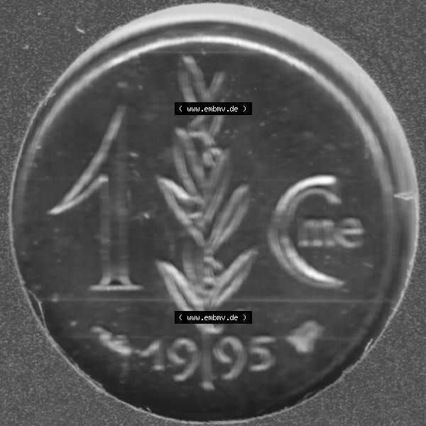 Grau bzw. s/w Münzen Monaco Umlaufmünze 1976-1995, Centime 1995 (1) Sammlung Graustufen