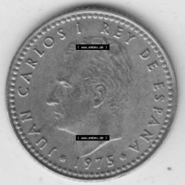 Grau bzw. s/w Münzen Spanien Umlaufmünze 1975-1975, 1 Peseta, Pesete 1979. Rückseite der spanischen Umlaufmünze aus Spanien vor der Euro-Einführung in Spanien zum katalogisieren... Sammlung Graustufen