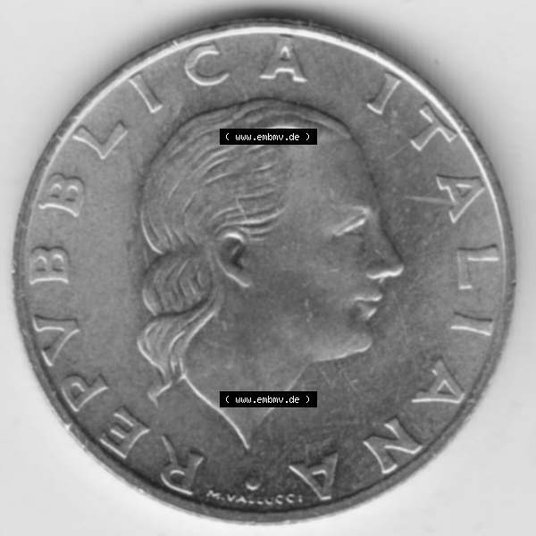 Grau bzw. s/w Münzen Italien Gedenkmünze 1997-1997, 200 Lire Italienische Meeresliga. Rückseite der alten italienischen Münze aus Italien in der italienischen Lira-Währung zum katalogisieren... Sammlung Graustufen