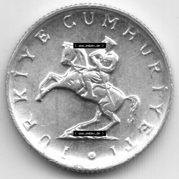 Grau bzw. s/w Münzen Türkei Umlaufmünze 1982-1982, 5 Lira. Rückseite der Münze der Türkei als Bildmaterial für Sammler und Münzen-Webseiten hier im online Katalog... Sammlung Graustufen