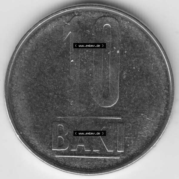 Grau bzw. s/w Münzen Rumänien Umlaufmünze 2005-2012, 10 Bani 2005, Bild mit Vorderseite der Münze als Bildmaterial Sammlung Graustufen