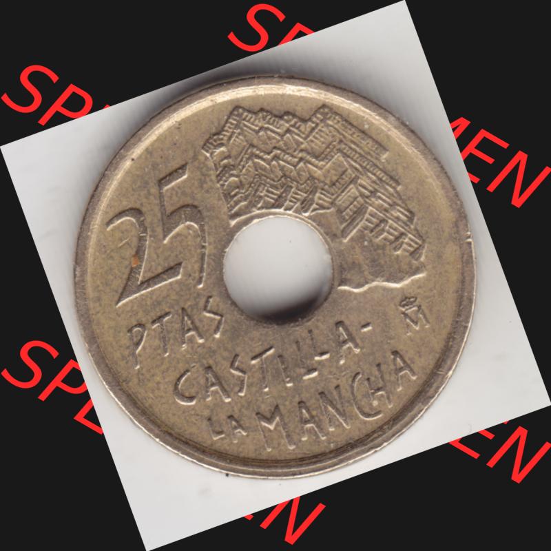 Münzen Spanien Umlaufmünze 1996-1996, 25 PTAS - Peseten 1996. Vorderseite der alten Peseten Umlaufmünze aus Spanien vor Einführung der Euromünzen in Spanien zum katalogisieren... Sammlung