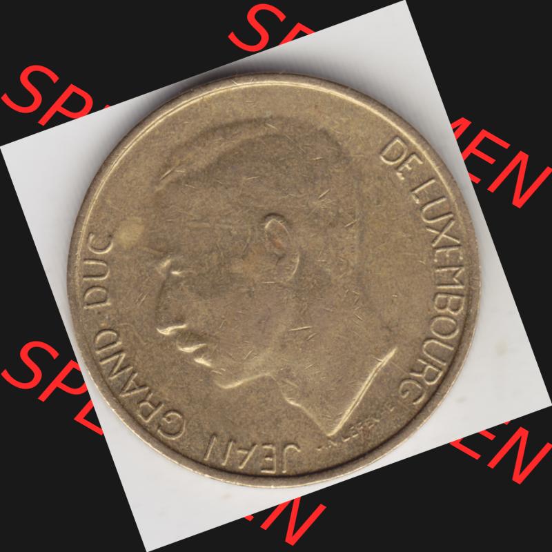 Münzen Luxemburg Umlaufmünze 1986-1988, 5 F, Francs, Franken 1986, Bild mit Rückseite der Münze als Bildmaterial Sammlung