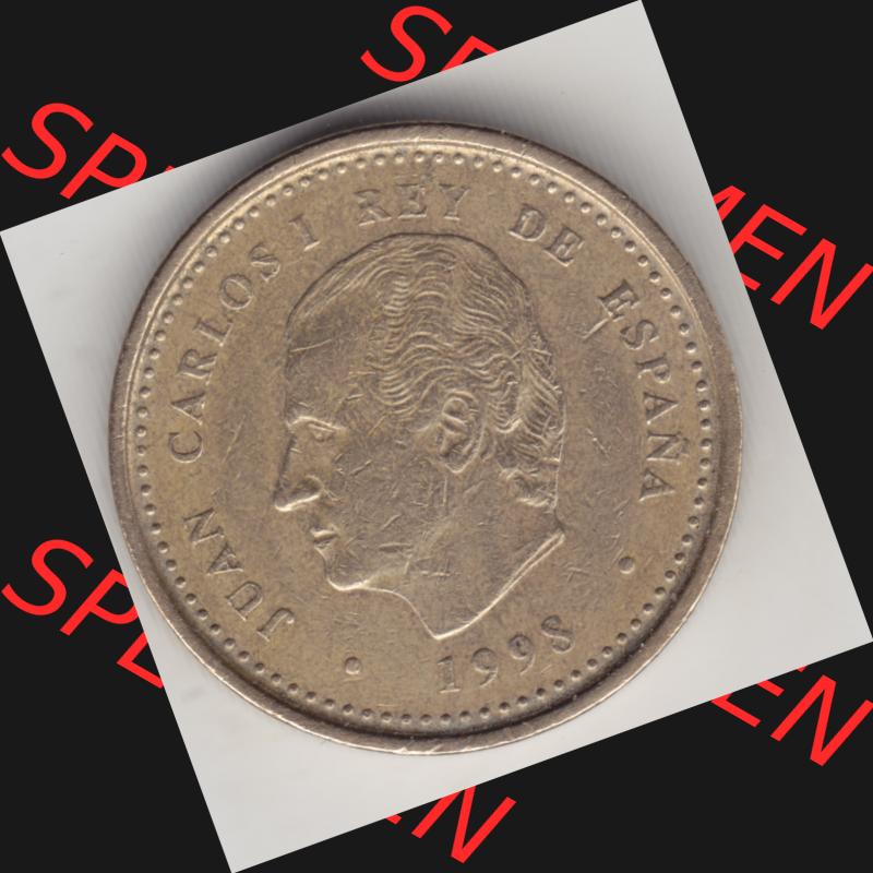 Münzen Spanien Umlaufmünze 1998-2000, 100 Pesetas - Peseten 1998. Rückseite der spanischen Umlaufmünze aus Spanien vor der Euro-Einführung in Spanien zum katalogisieren... Sammlung