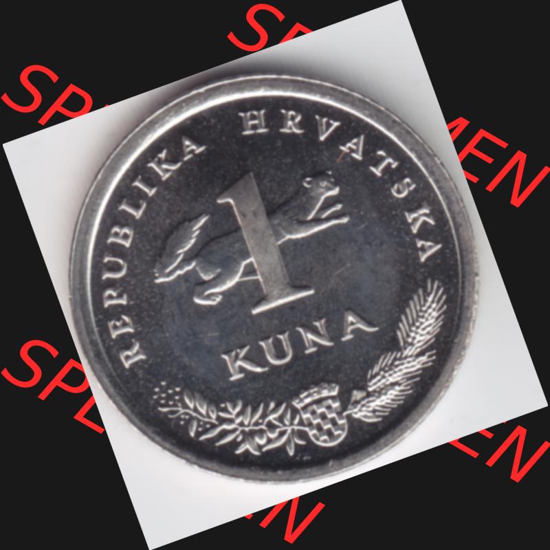 Münzen Kroatien Umlaufmünze 1999, 1 Kuna, Bild mit Rückseite der Münze als Bildmaterial Sammlung