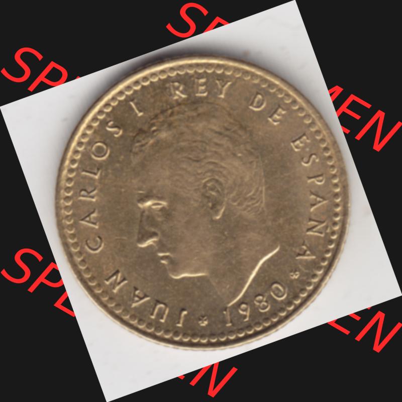 Münzen Spanien Umlaufmünze 1980-1980, 1 Pesete 1981. Rückseite der spanischen Umlaufmünze aus Spanien vor der Euro-Einführung in Spanien zum katalogisieren im spanischen... Sammlung