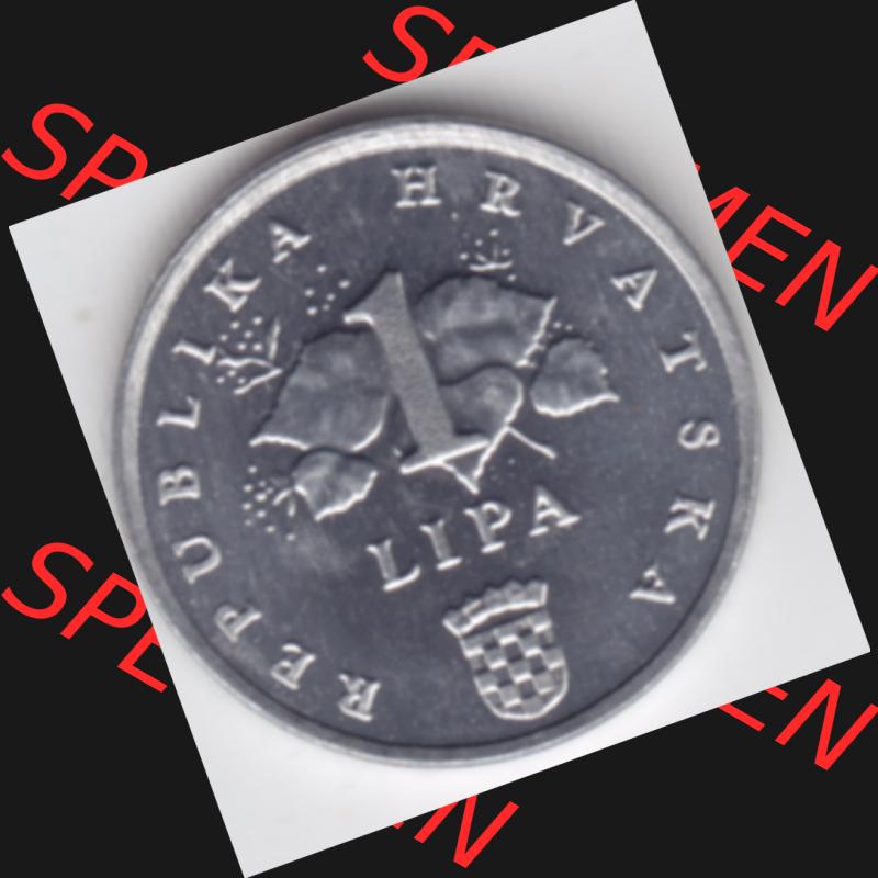 Münzen Kroatien Umlaufmünze 2002 1 Lipa, Bild mit Rückseite der Münze als Bildmaterial Sammlung
