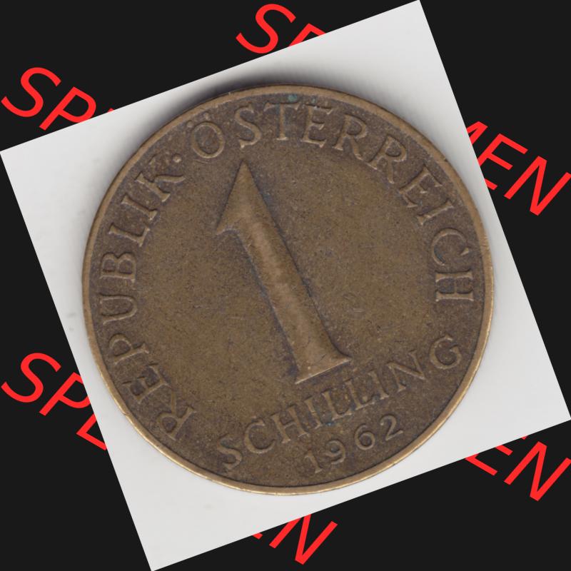 Münzen Österreich Umlaufmünze 1959-2001, 1 Schilling 1962, Bild mit Vorderseite der Münze aus Österreich als Bildmaterial, für dich selbst Sammlung