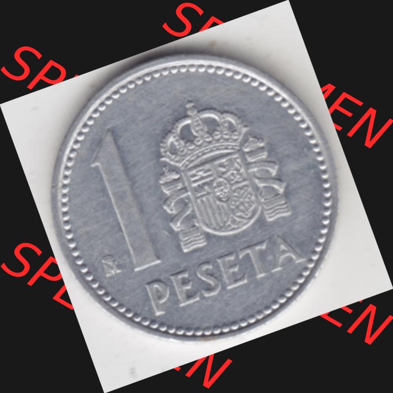 Münzen Spanien Umlaufmünze 1982-1989, 1 Pesete 1986. Vorderseite der alten Peseten Umlaufmünze aus Spanien vor Einführung der Euromünzen in Spanien zum katalogisieren... Sammlung