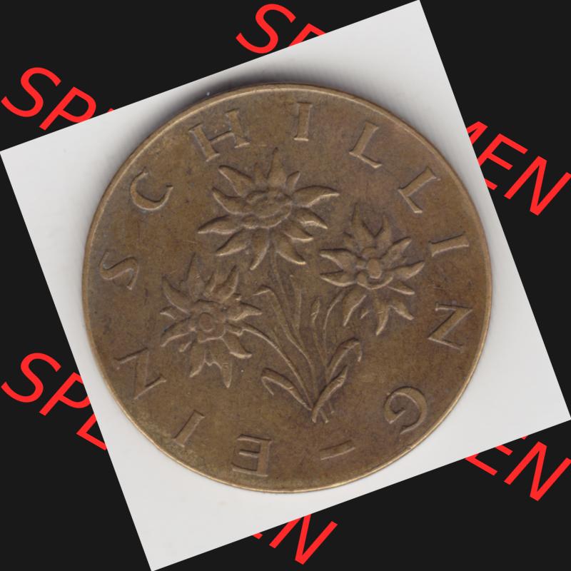 Münzen Österreich Umlaufmünze 1959-2001, 1 Schilling 1968, Bild mit Rückseite der österreichischen Münze als Bildmaterial, des Bildes zur deiner Nutzung Sammlung