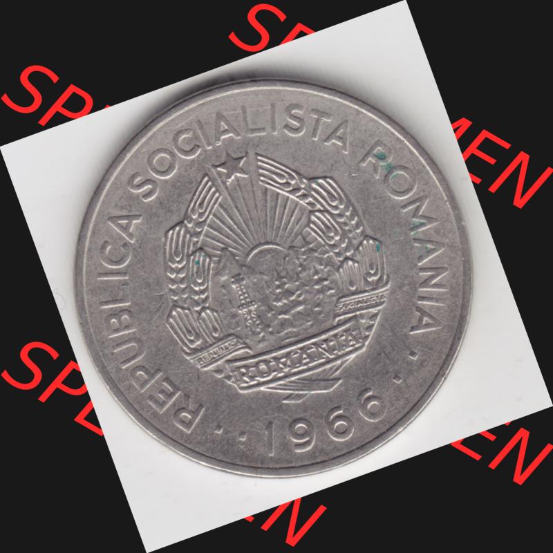 Münzen Rumänien Umlaufmünze 1966-1966, 1 Leu Kursmünze, Bild mit Rückseite der Münze als Bildmaterial Sammlung