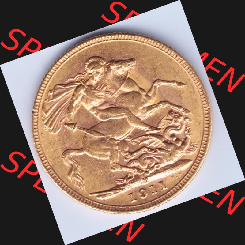 Münzen Großbritannien Goldmünze 1911-1927, 1 Pfund Sovereign 1914. Vorderseite der alten britischen Münze aus Großbritannien zum katalogisieren und verwalten im... Sammlung