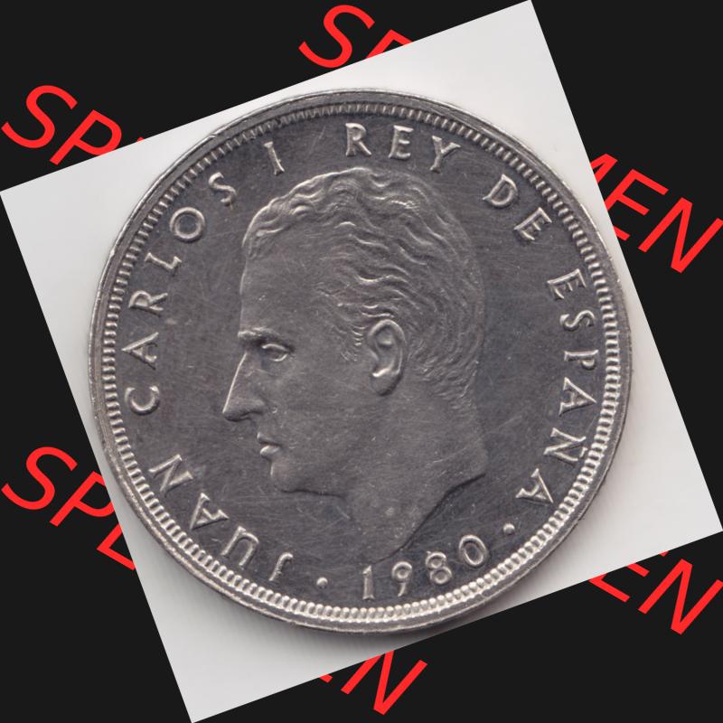 Münzen Spanien Umlaufmünze 1980-1982, 25 Pesetas - Peseten 1982. Rückseite der spanischen Umlaufmünze aus Spanien vor der Euro-Einführung in Spanien zum katalogisieren... Sammlung