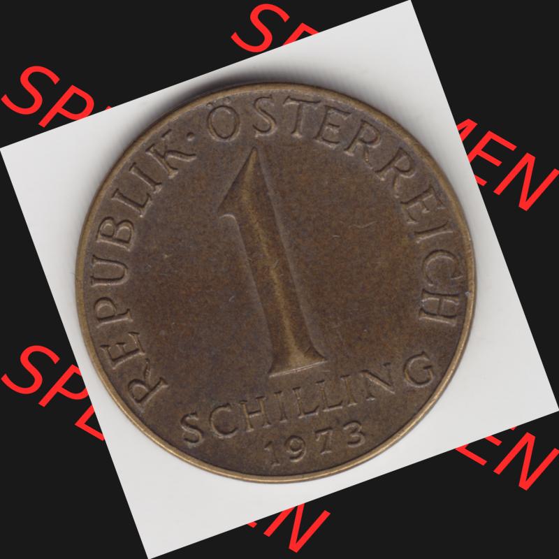 Münzen Österreich Umlaufmünze 1959-2001, 1 Schilling 1973, Bild mit Vorderseite der Münze aus Österreich als Bildmaterial, für dich selbst Sammlung