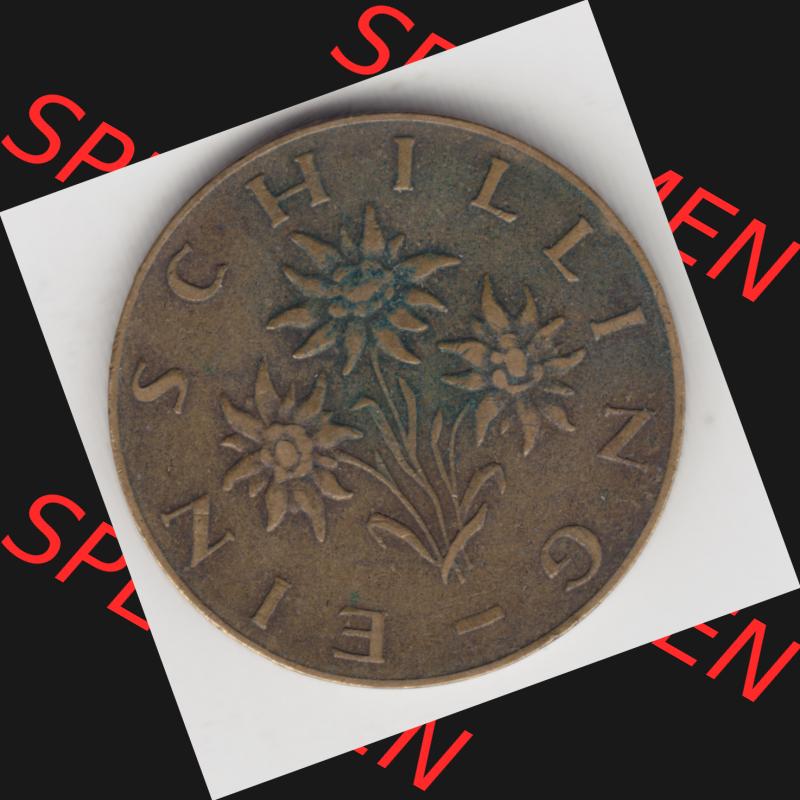 Münzen Österreich Umlaufmünze 1959-2001, 1 Schilling 1962, Bild mit Rückseite der österreichischen Münze als Bildmaterial, des Bildes zur deiner Nutzung Sammlung
