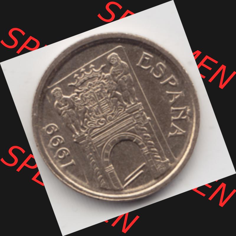Münzen Spanien Umlaufmünze 1999-1999, 5 Peseten 1999. Rückseite der spanischen Umlaufmünze aus Spanien vor der Euro-Einführung in Spanien zum katalogisieren im spanischen... Sammlung