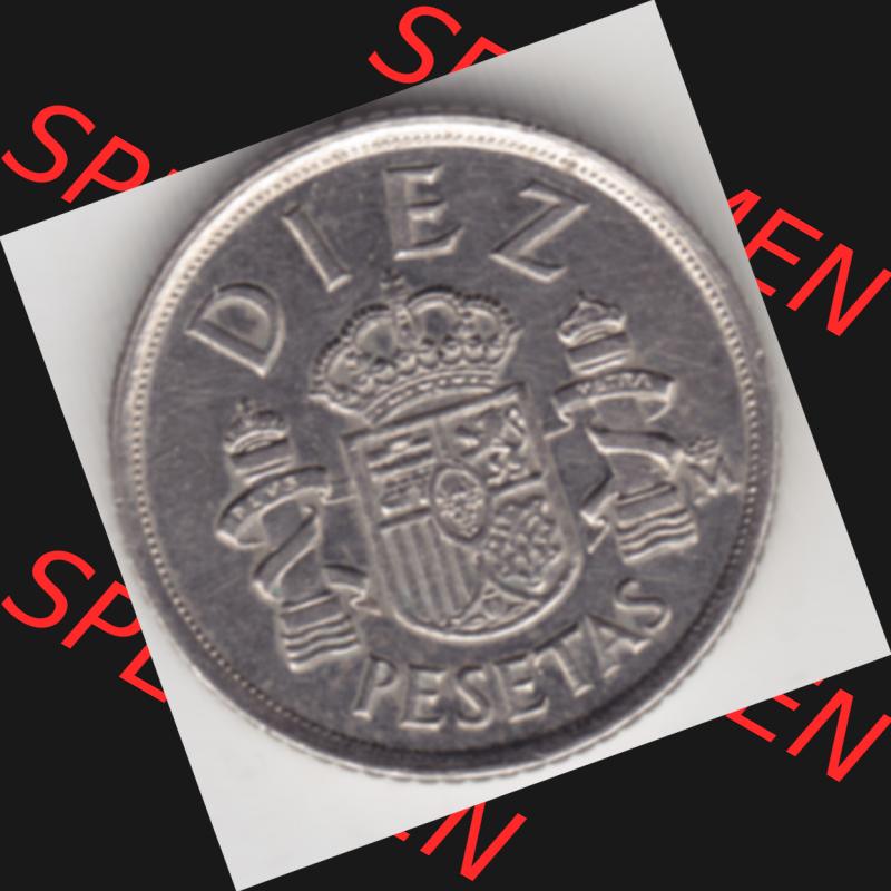 Münzen Spanien Umlaufmünze 1984-1984, 10 Peseten 1984. Vorderseite der alten Peseten Umlaufmünze aus Spanien vor Einführung der Euromünzen in Spanien zum katalogisieren... Sammlung