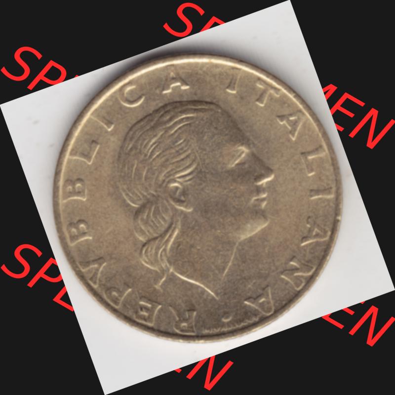 Münzen Italien Gedenkmünze 1993-1993, 200 Lire Militärischen Luftfahrt. Rückseite der alten italienischen Münze aus Italien in der italienischen Lira-Währung... Sammlung