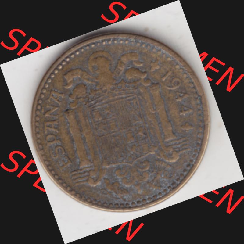 Münzen Spanien Umlaufmünze 1944-1944, 1 Pesete 1944. Rückseite der spanischen Umlaufmünze aus Spanien vor der Euro-Einführung in Spanien zum katalogisieren im spanischen... Sammlung
