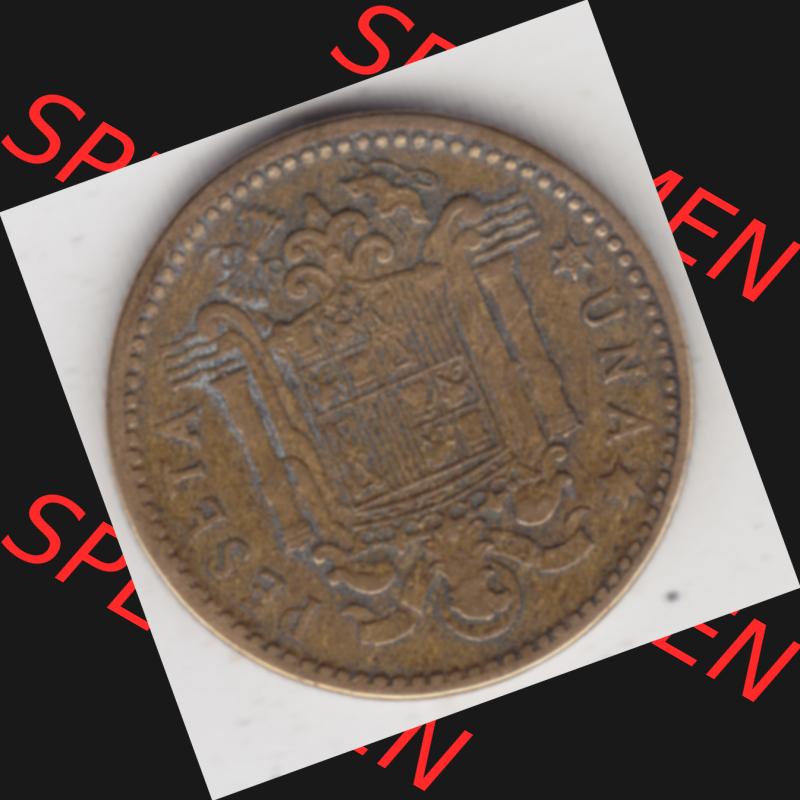 Münzen Spanien Umlaufmünze 1946-1963, 1 Peseta-Pesete 19x3. Vorderseite der Peseten Umlaufmünze aus Spanien vor Einführung der Euromünzen in Spanien zum katalogisieren... Sammlung