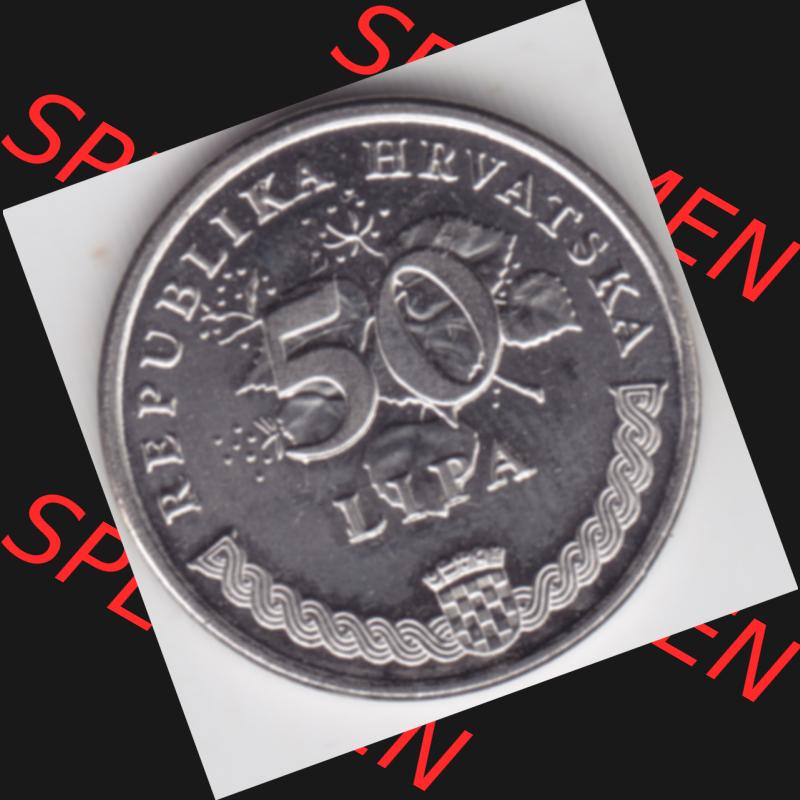 Münzen Kroatien Umlaufmünze 2003 50 Lipa, Bild mit Rückseite der Münze als Bildmaterial Sammlung