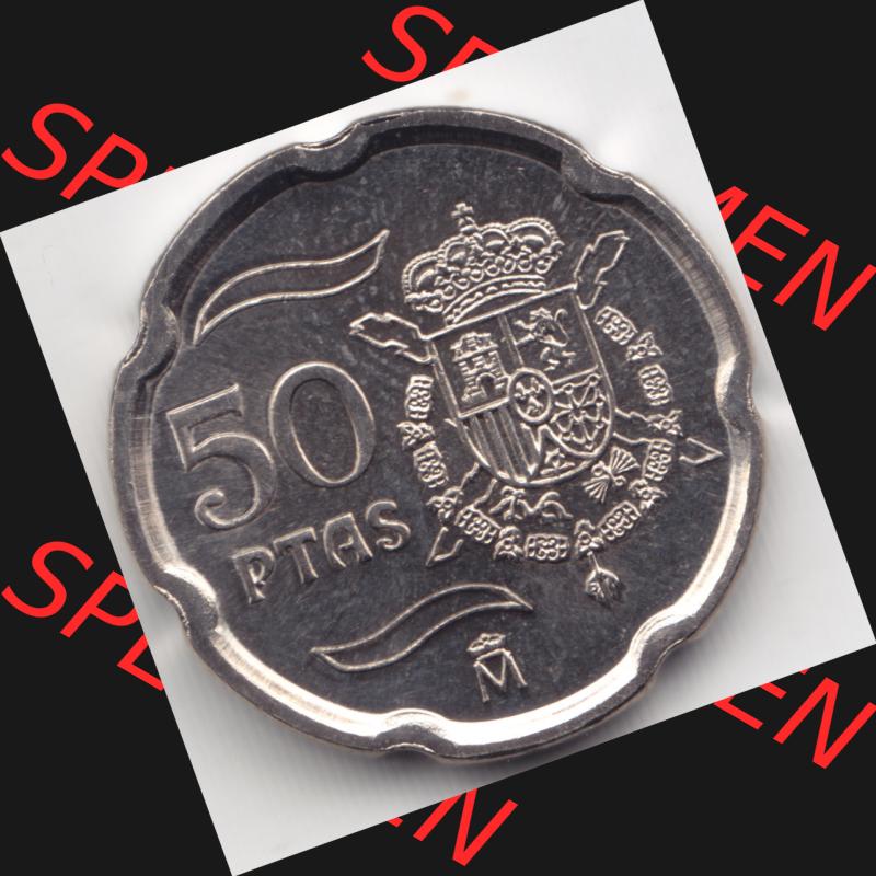Münzen Spanien Umlaufmünze 1998-2000, 50 Ptas, Peseten 1999. Vorderseite der alten Peseten Umlaufmünze aus Spanien vor Einführung der Euromünzen in Spanien zum... Sammlung