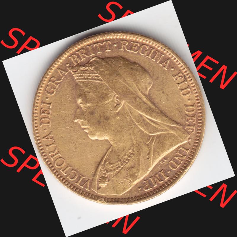 Münzen Großbritannien Goldmünze 1893-1901, 1 Pfund Sovereign 1899. Rückseite der alten britischen Münze aus Großbritannien zum katalogisieren und verwalten... Sammlung