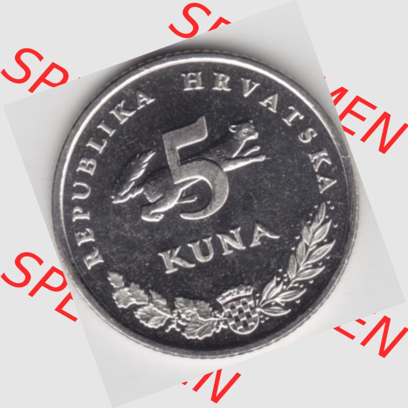 Münzen Kroatien Umlaufmünze 2000 5 Kuna, Bild mit Rückseite der Münze als Bildmaterial Sammlung