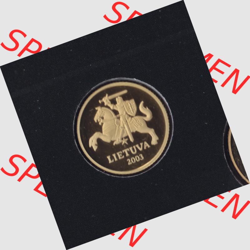 Münzen Litauen Umlaufmünze 2003 10 Centu, Bild mit Rückseite der Münze als Bildmaterial Sammlung