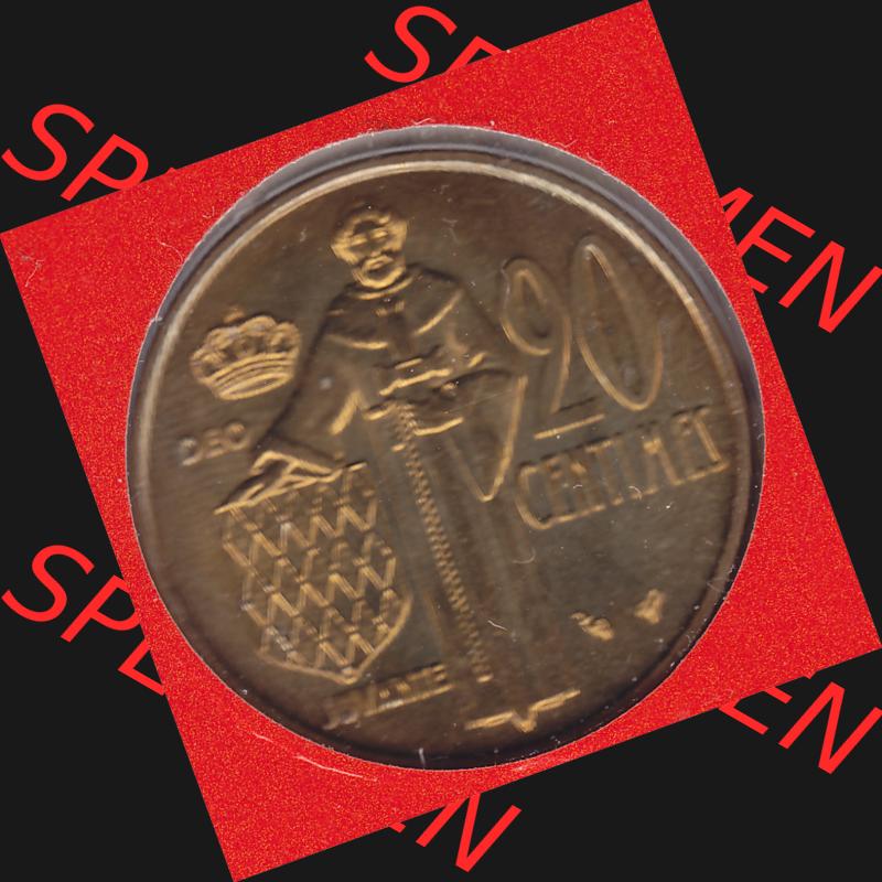 Münzen Monaco Umlaufmünze 1962-1995, 20 Centimes 1995 (1) Sammlung
