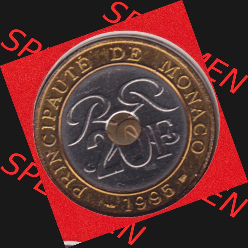 Münzen Monaco Umlaufmünze 1992-1997, 20 Francs 1995 (1) Sammlung