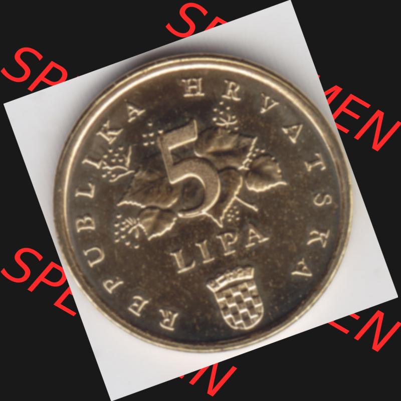 Münzen Kroatien Umlaufmünze 2000 5 Lipa, Bild mit Rückseite der Münze als Bildmaterial Sammlung