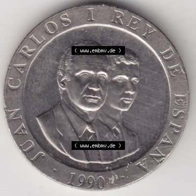 Münzen Spanien Umlaufmünze 1990-1990, Peseteas - Peseten 1990. Rückseite der spanischen Umlaufmünze aus Spanien vor der Euro-Einführung in Spanien zum katalogisieren... Sammlung