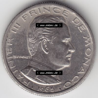 Münzen Monaco Umlaufmünze 1965-1995, 1/2 Fr, Franc, Franken Rainier III Prince de Monaco 1965 (2) Sammlung