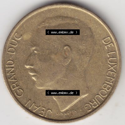 Münzen Luxemburg Umlaufmünze 1986-1988, 5 F, Francs, Franken 1986, Bild mit Rückseite der Münze als Bildmaterial Sammlung
