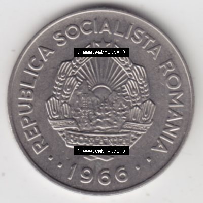 Münzen Rumänien Umlaufmünze 1966-1966, 1 Leu, Bild mit Rückseite der Münze als Bildmaterial Sammlung